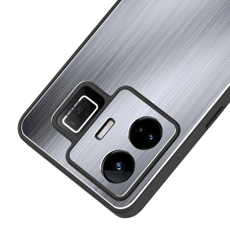 For Realme GT Neo 5 Metal Brushed Texture Shockproof Phone Case(Silver) by buy2fix