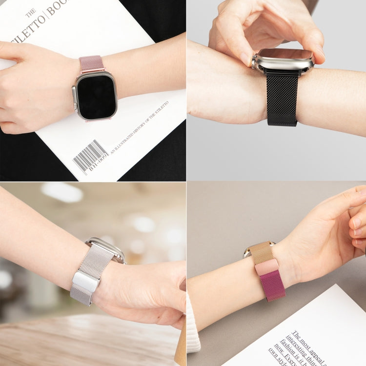 Milan Fold Buckle Metal Watch Band For Apple Watch Ultra 49mm&Watch Ultra 2 49mm / Series 9&8&7 45mm / SE 3&SE 2&6&SE&5&4 44mm / 3&2&1 42mm (Light Purple) by buy2fix