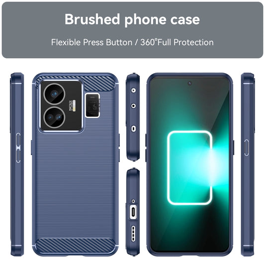 For Realme GT Neo 5 Brushed Texture Carbon Fiber TPU Phone Case(Blue) by buy2fix