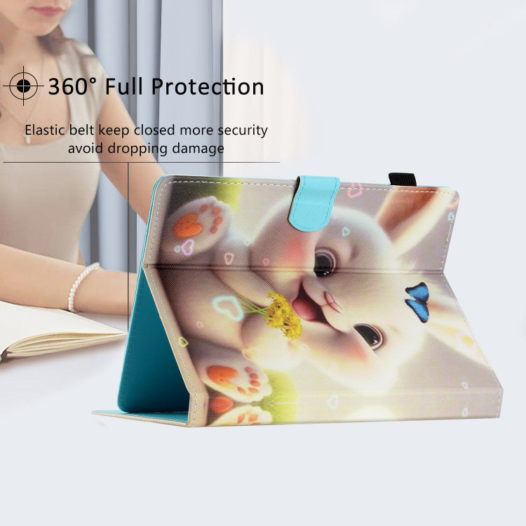 For 8 inch Coloured Drawing Stitching Leather Tablet Case(Rabbit) - 8 inch by buy2fix | Online Shopping UK | buy2fix