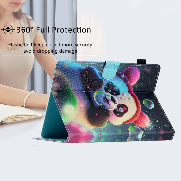 For 10 inch Coloured Drawing Stitching Leather Tablet Case(Panda) - 10 - 11 inch by buy2fix | Online Shopping UK | buy2fix