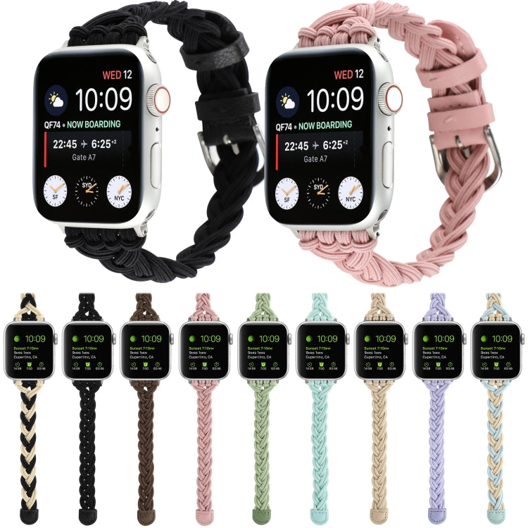 Single Elastic Nylon Braid Watch Band For Apple Watch Ultra 49mm&Watch Ultra 2 49mm / Series 9&8&7 45mm / SE 3&SE 2&6&SE&5&4 44mm / 3&2&1 42mm(Purple) by buy2fix