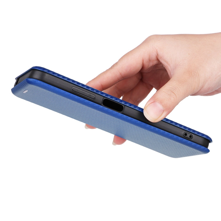 For Blackview A85 Carbon Fiber Texture Flip Leather Phone Case(Blue) by buy2fix
