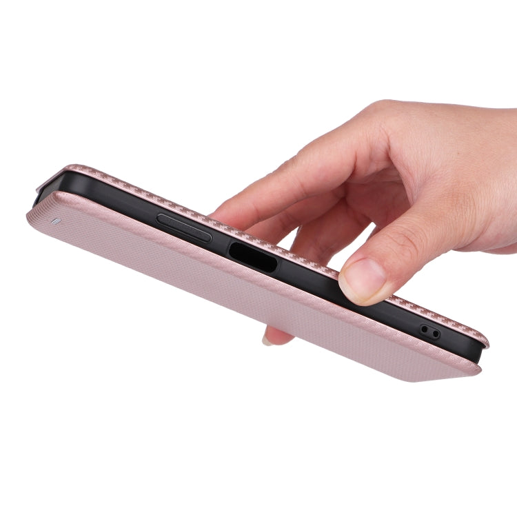 For Blackview A85 Carbon Fiber Texture Flip Leather Phone Case(Pink) by buy2fix
