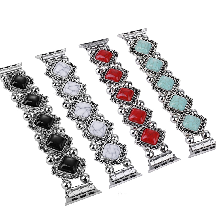 Retro Pine Stone Metal Watch Band For Apple Watch Series 9&8&7 41mm / SE 3&SE 2&6&SE&5&4 40mm / 3&2&1 38mm (Black) by buy2fix