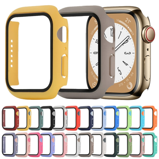 Shockproof PC+Tempered Glass Watch Protective Case For Apple Watch Series 9 / 8 / 7 45mm(Light Purple) by buy2fix