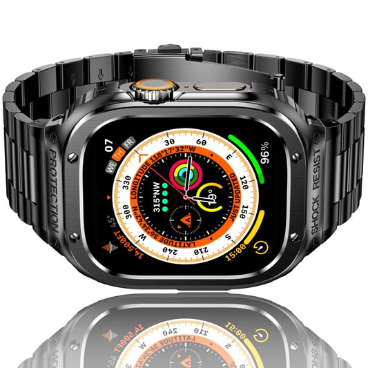 Metal Integrated Watch Protective Case For Apple Watch Ultra 3 / 2 / 1 49mm(Black) by buy2fix