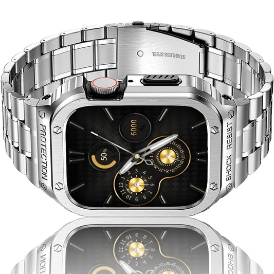 Metal Integrated Watch Protective Case For Apple Watch Series SE 2025&6&SE&5&4 44mm(Silver) by buy2fix
