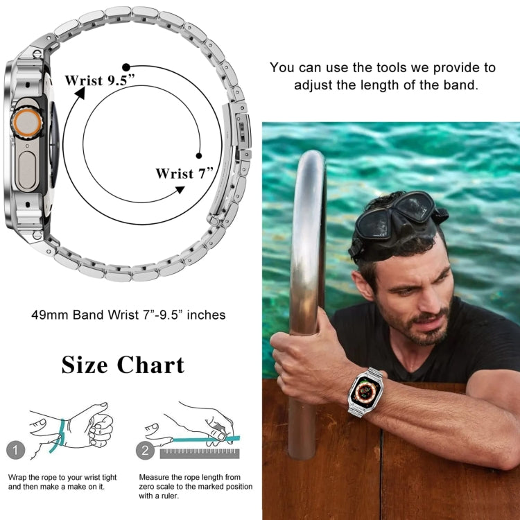Metal Integrated Watch Protective Case For Apple Watch Series SE 2025&6&SE&5&4 44mm(Silver) by buy2fix