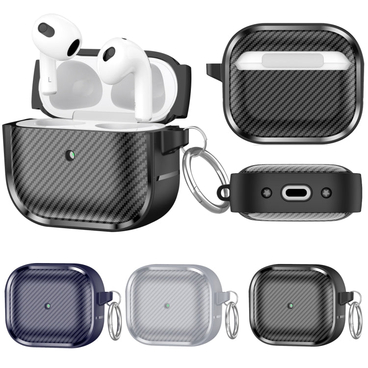 For AirPods 3 Photo Frame Carbon Fiber Series Earphone Case(Dark Blue) by buy2fix