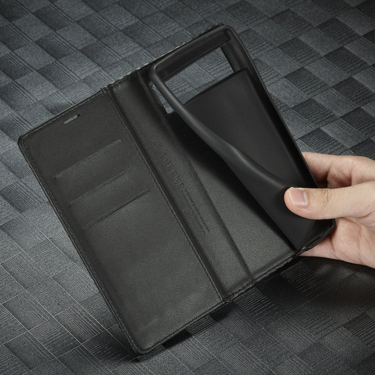 For Google Pixel 7a LC.IMEEKE Carbon Fiber Leather Phone Case(Vertical Black) by LC.IMEEKE