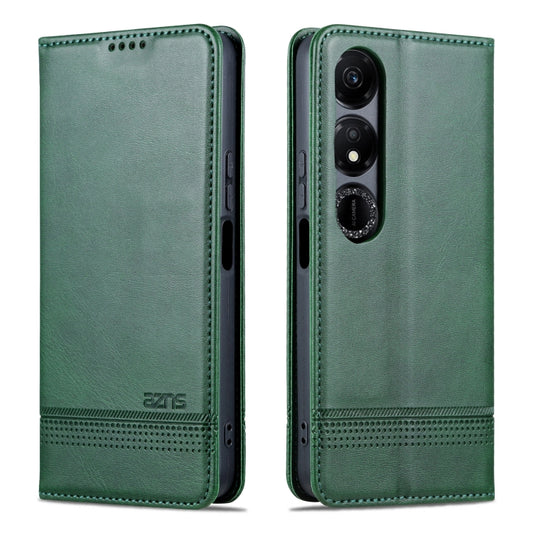 For Honor Play 40 AZNS Magnetic Calf Texture Flip Leather Phone Case(Dark Green) - Honor Cases by AZNS | Online Shopping UK | buy2fix