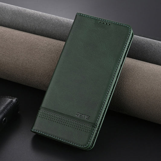 For Honor 90 GT AZNS Magnetic Calf Texture Flip Leather Phone Case(Dark Green) by AZNS