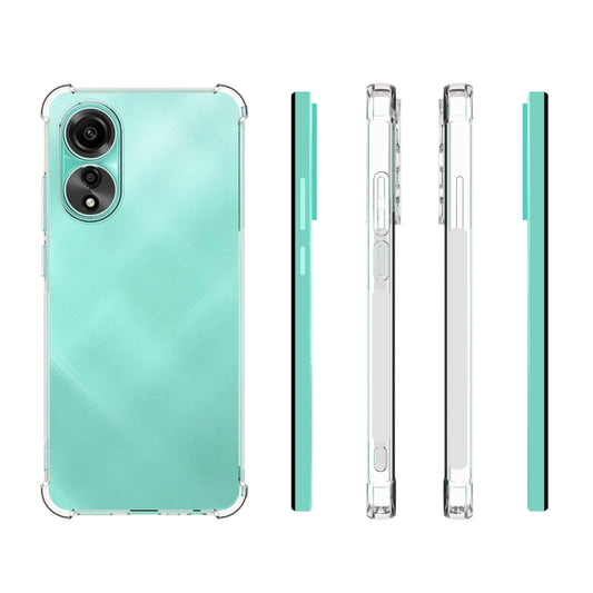 For OPPO A78 4G Shockproof Non-slip Thickening TPU Phone Case(Transparent) by buy2fix