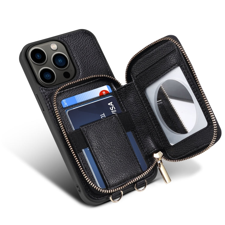 For iPhone 14 Pro Max Zipper Card Slot Phone Case(Black) - iPhone 14 Pro Max Cases by buy2fix | Online Shopping UK | buy2fix