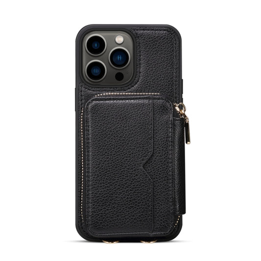 For iPhone 14 Pro Zipper Card Slot Phone Case(Black) - iPhone 14 Pro Cases by buy2fix | Online Shopping UK | buy2fix