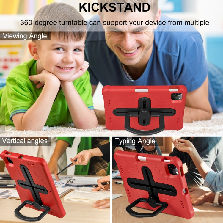 Shield 360 Rotation Handle EVA Shockproof PC Tablet Case For iPad Air 11 2024/Pro 11 2018/2020/2021/Air 4/Air 5 10.9(Red Black) by buy2fix