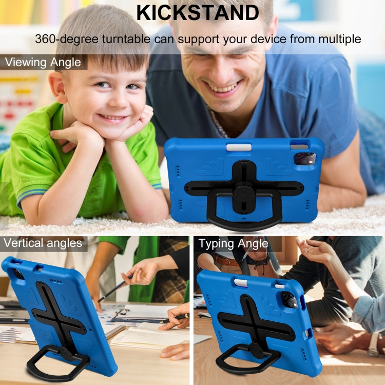 Shield 360 Rotation Handle EVA Shockproof PC Tablet Case For iPad Air 11 2024/Pro 11 2018/2020/2021/Air 4/Air 5 10.9(Blue Black) by buy2fix