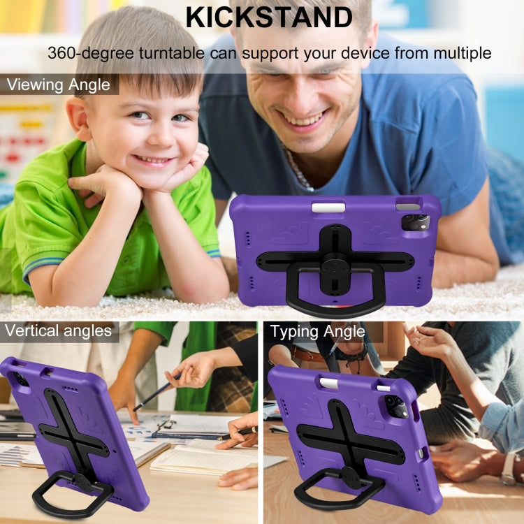 Shield 360 Rotation Handle EVA Shockproof PC Tablet Case For iPad Air 11 2024/Pro 11 2018/2020/2021/Air 4/Air 5 10.9(Purple Black) by buy2fix