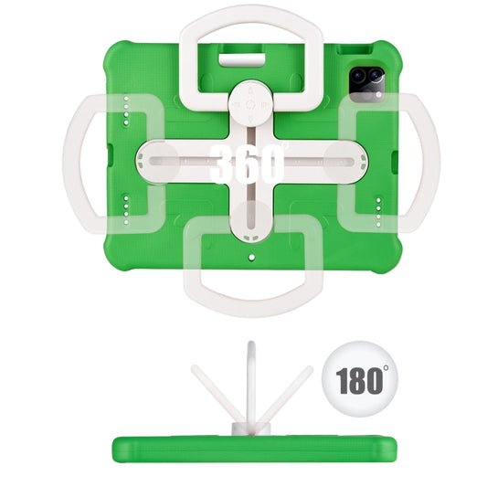 Shield 360 Rotation Handle EVA Shockproof PC Tablet Case For iPad Air 11 2024/Pro 11 2018/2020/2021/Air 4/Air 5 10.9(Green Beige) by buy2fix