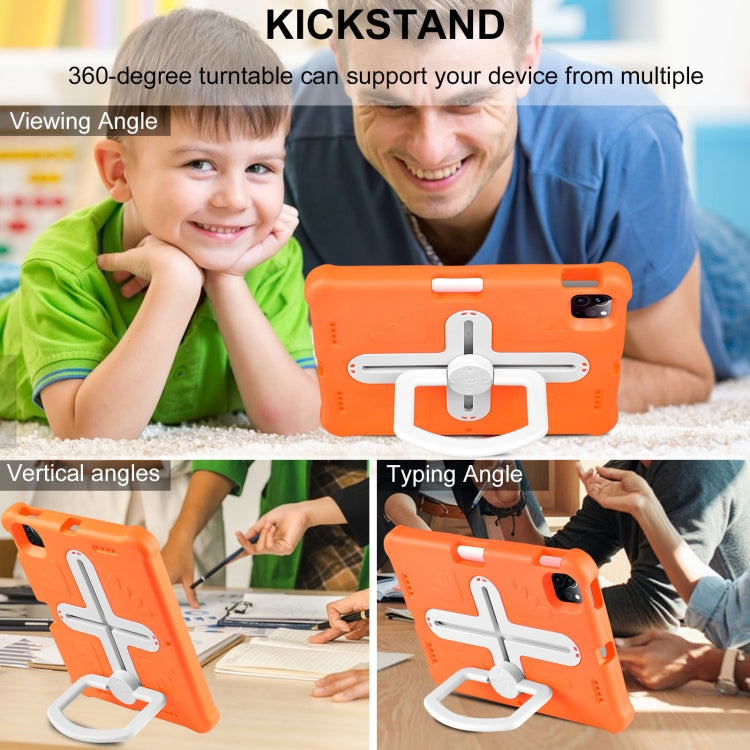 Shield 360 Rotation Handle EVA Shockproof PC Tablet Case For iPad Air 11 2024/Pro 11 2018/2020/2021/Air 4/Air 5 10.9(Orange Beige) by buy2fix