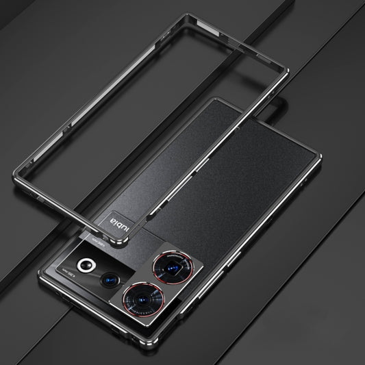For ZTE nubia Z50 Ultra LK Aurora Metal Frame Phone Case with Lens Cover(Black Silver) - ZTE Cases by buy2fix | Online Shopping UK | buy2fix
