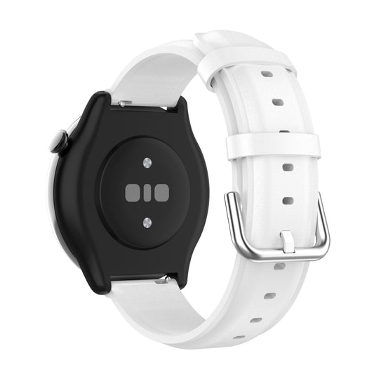For Amazfit GTR Mini Round Tail Genuine Leather Watch Band(White) by buy2fix