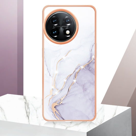 For OnePlus 11 Electroplating Marble Dual-side IMD Phone Case(White 006) by buy2fix