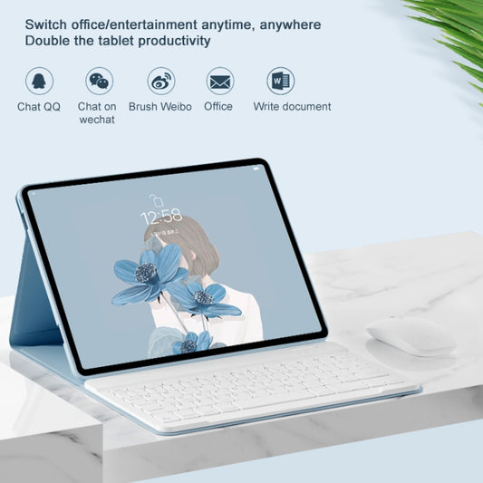 For Lenovo Tab M10 Plus 10.6 3rd Gen 2022 LX106 Square Keys Detachable Bluetooth Keyboard Leather Tablet Case(Matcha Green) by buy2fix