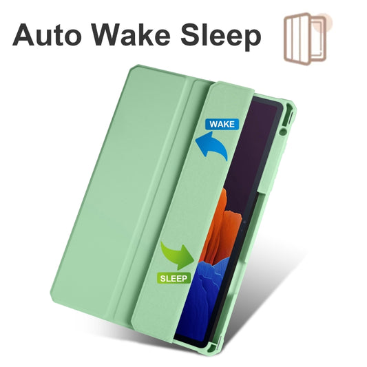 For Samsung Galaxy Tab S8 Ultra Acrylic 3-folding Smart Leather Tablet Case(Green) by buy2fix