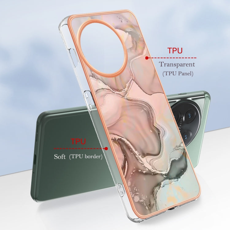 For OnePlus 11 Electroplating Marble Dual-side IMD Phone Case(Rose Gold 015) by buy2fix