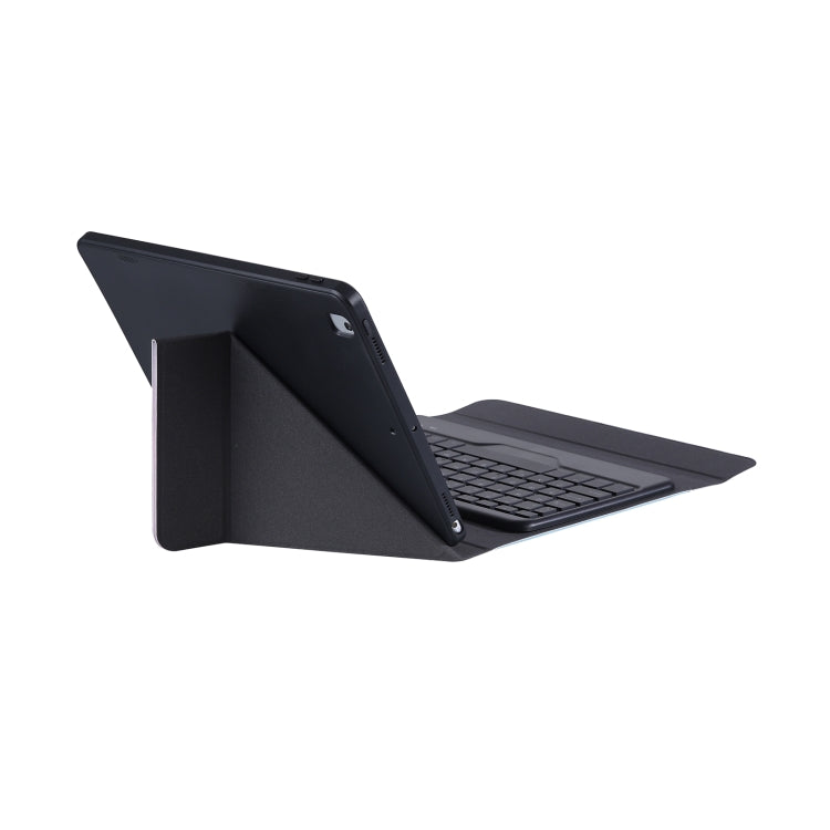For iPad 2025 / 2022 B10S Triangle Holder Three-color Backlight Bluetooth Keyboard Leather Case(Black) by buy2fix