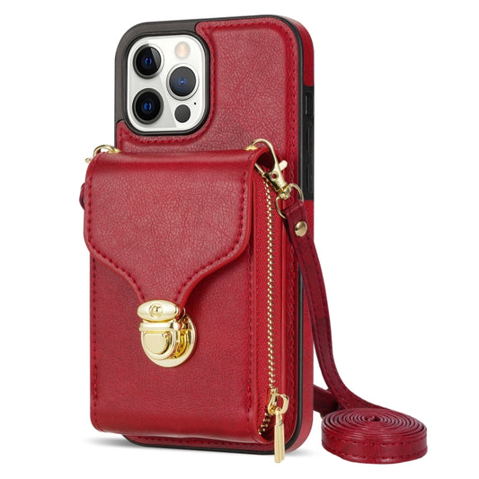 For iPhone 13 Pro Max Zipper Hardware Card Wallet Phone Case(Red) - iPhone 13 Pro Max Cases by buy2fix | Online Shopping UK | buy2fix