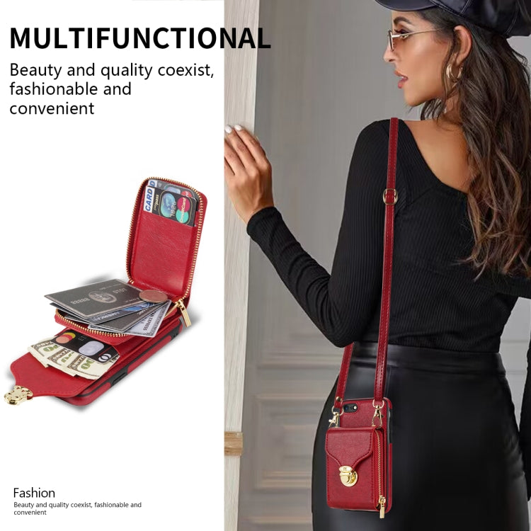 For iPhone 6s / 6 Zipper Hardware Card Wallet Phone Case(Red) - More iPhone Cases by buy2fix | Online Shopping UK | buy2fix