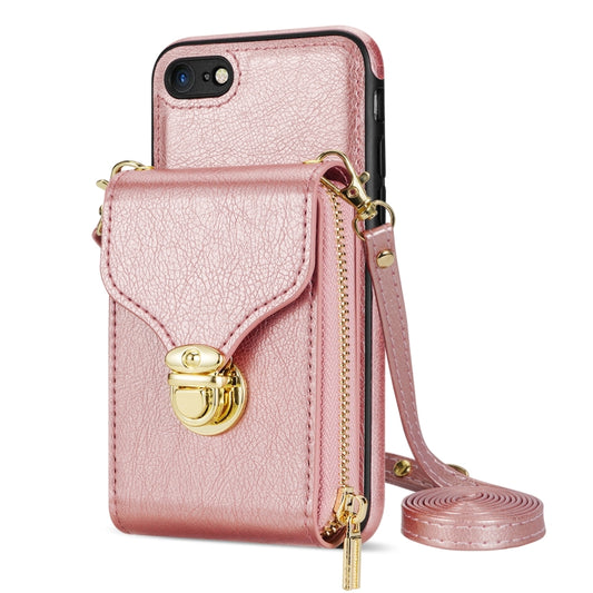 For iPhone 6s / 6 Zipper Hardware Card Wallet Phone Case(Rose Gold) - More iPhone Cases by buy2fix | Online Shopping UK | buy2fix