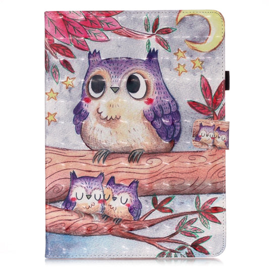 For iPad Pro 11 (2020) 3D Colored Drawing Horizontal Flip Leather Tablet Case, with Sleep / Wake-up Function & Holder & Card Slo & Wallet(Purple Owl) - iPad Pro 11 (2020) Cases by buy2fix | Online Shopping UK | buy2fix