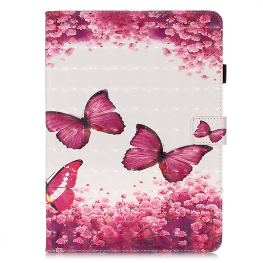 For iPad Pro 11 (2020) 3D Colored Drawing Horizontal Flip Leather Tablet Case, with Sleep / Wake-up Function & Holder & Card Slo & Wallet(Rose Butterfly) - iPad Pro 11 (2020) Cases by buy2fix | Online Shopping UK | buy2fix