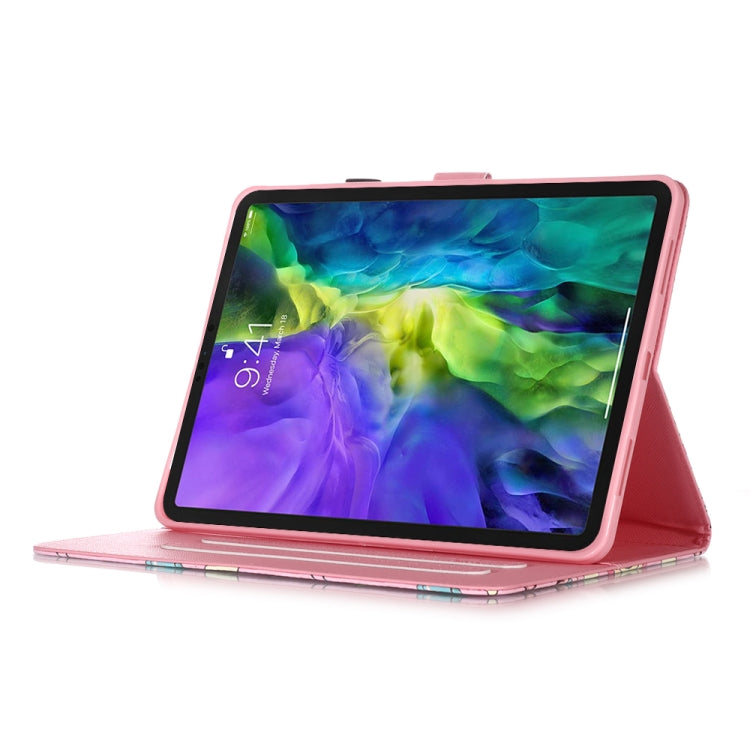 For iPad Pro 11 (2020) 3D Colored Drawing Horizontal Flip Leather Tablet Case, with Sleep / Wake-up Function & Holder & Card Slo & Wallet(Pink Pony) - iPad Pro 11 (2020) Cases by buy2fix | Online Shopping UK | buy2fix