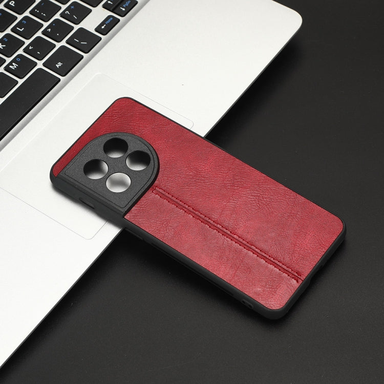 For OnePlus 11 5G Sewing Cow Pattern Skin PC + PU + TPU Phone Case(Red) by buy2fix