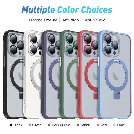 For iPhone 14 Metal Eyes Series MagSafe Magnetic Holder Phone Case(Red) by buy2fix