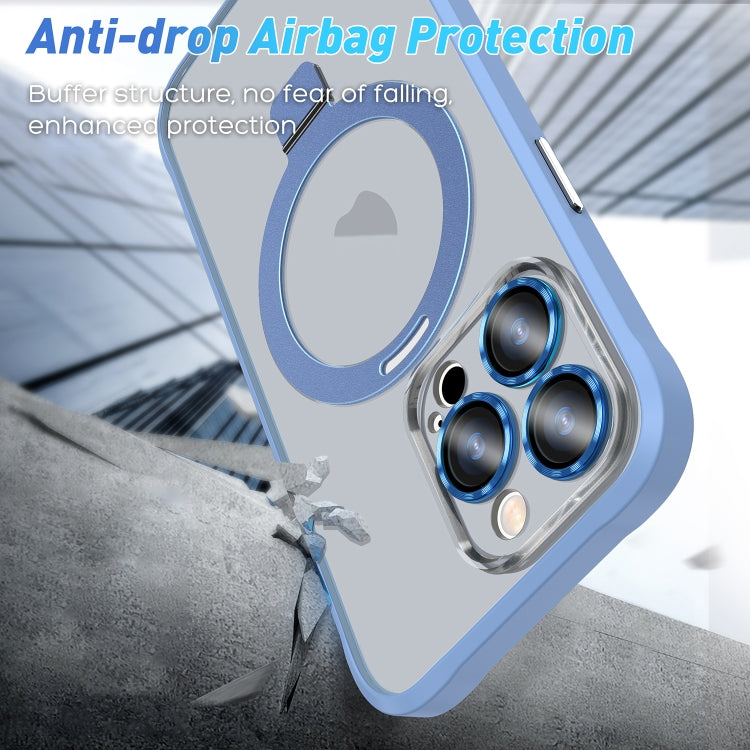 For iPhone 13 Pro Max Metal Eyes Series MagSafe Magnetic Holder Phone Case(Blue) by buy2fix