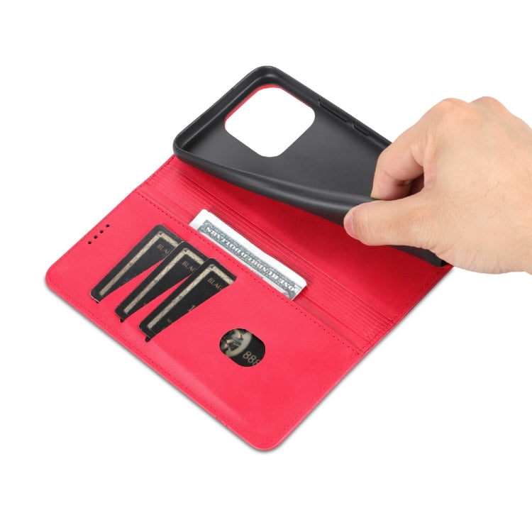 For Honor X5 AZNS Magnetic Calf Texture Flip Leather Phone Case(Red) by AZNS