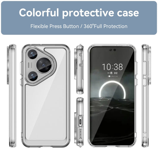 For Huawei Pura 70 Pro Colorful Series Acrylic + TPU Phone Case(Transparent) by buy2fix