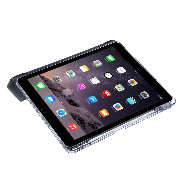 For iPad Air / Air 2 / 9.7 2018 / 2017 Clear Acrylic Deformation Leather Tablet Case(Dark Blue) - iPad 9.7 (2018) & (2017) Cases by buy2fix | Online Shopping UK | buy2fix