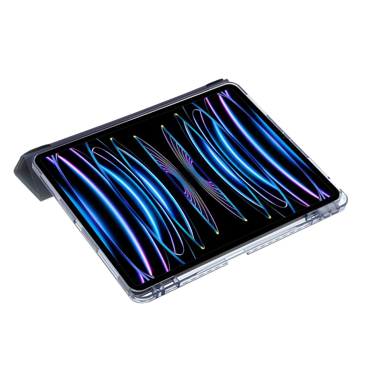 For iPad Pro 12.9 2022 / 2021 / 2020 Clear Acrylic Deformation Leather Tablet Case(Black) by buy2fix