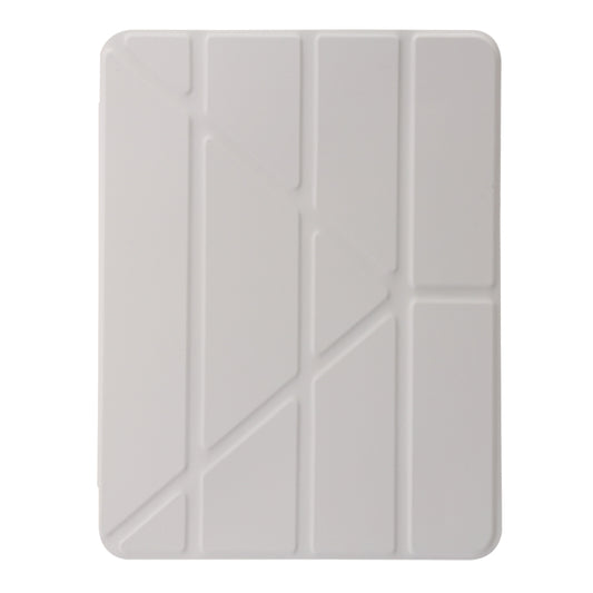 For iPad Pro 12.9 2022 / 2021 / 2020 Clear Acrylic Deformation Leather Tablet Case(Grey) by buy2fix