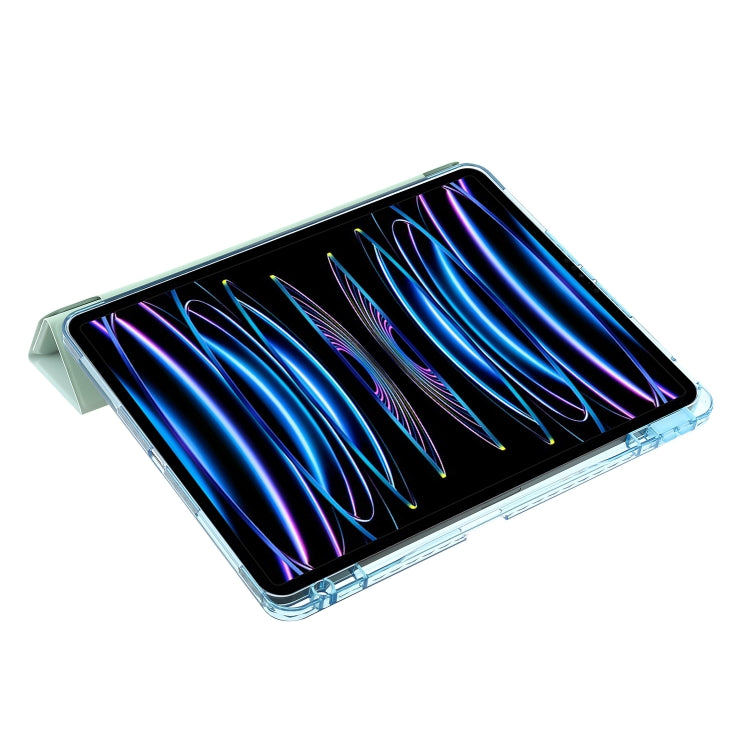 For iPad Pro 12.9 2022 / 2021 / 2020 Clear Acrylic Deformation Leather Tablet Case(Ice Blue) by buy2fix