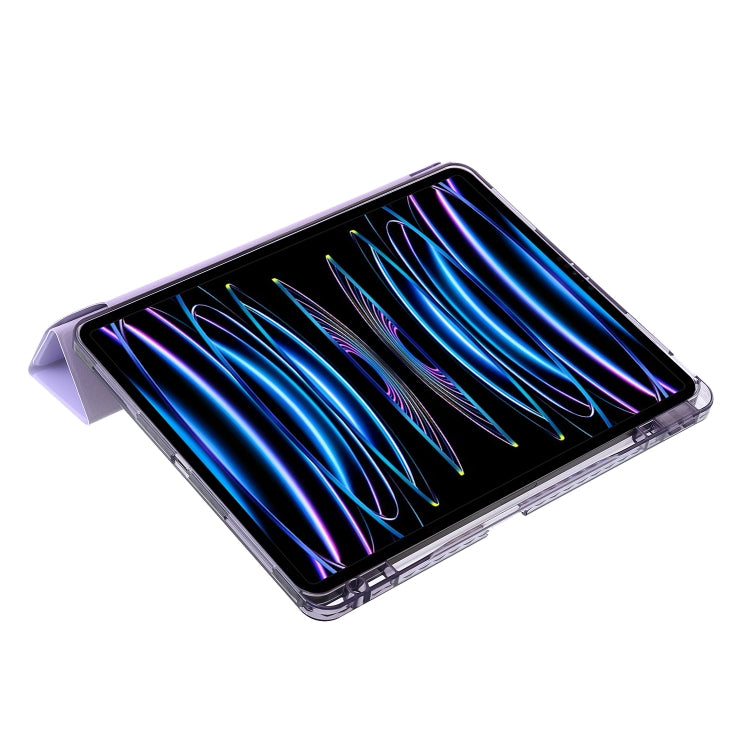 For iPad Pro 12.9 2022 / 2021 / 2020 Clear Acrylic Deformation Leather Tablet Case(Purple) - iPad Pro 12.9 (2022/2021) Cases by buy2fix | Online Shopping UK | buy2fix