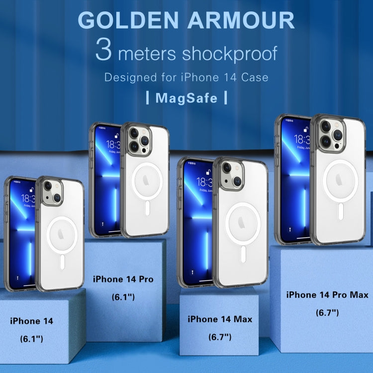 For iPhone 14 Plus Magsafe Magnetic Airbag Shockproof TPU + PC Phone Case(Transparent White) by buy2fix