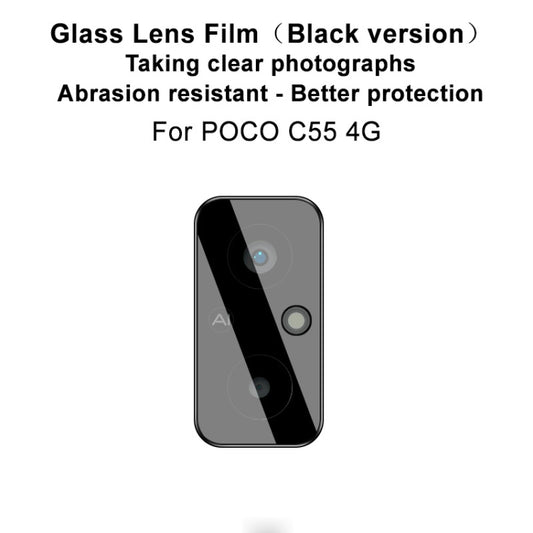 For Xiaomi Poco C55 4G imak High Definition Glass Lens Film Black Version by imak